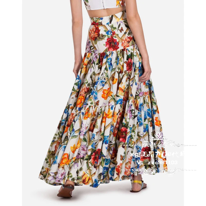 3xs Personalizable Grande Estampado Sirena 10xl Con Para Flores Falda Larga De Mujer Talla 6wqafT