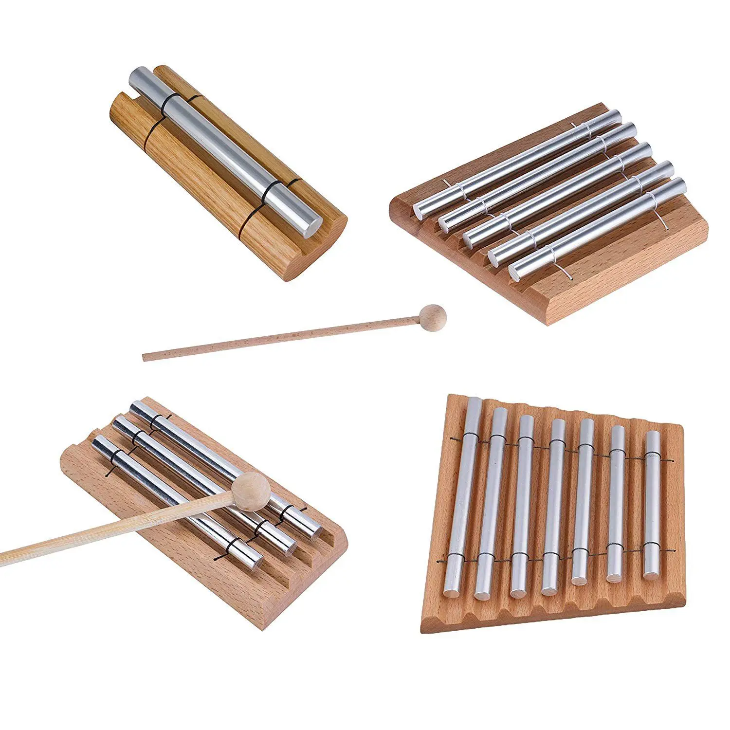 

FSTE-2 Pair Wood Mallets Percussion Sticks for Energy Chime, Xylophone, Wood Block, Glockenspiel and Bells