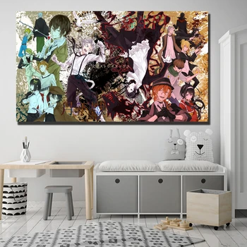 

Bungo Stray Dogs Anime Canvas Oil Prints Comic Picture Modular Paintings For Living Room Poster On The Wall Home Decoration