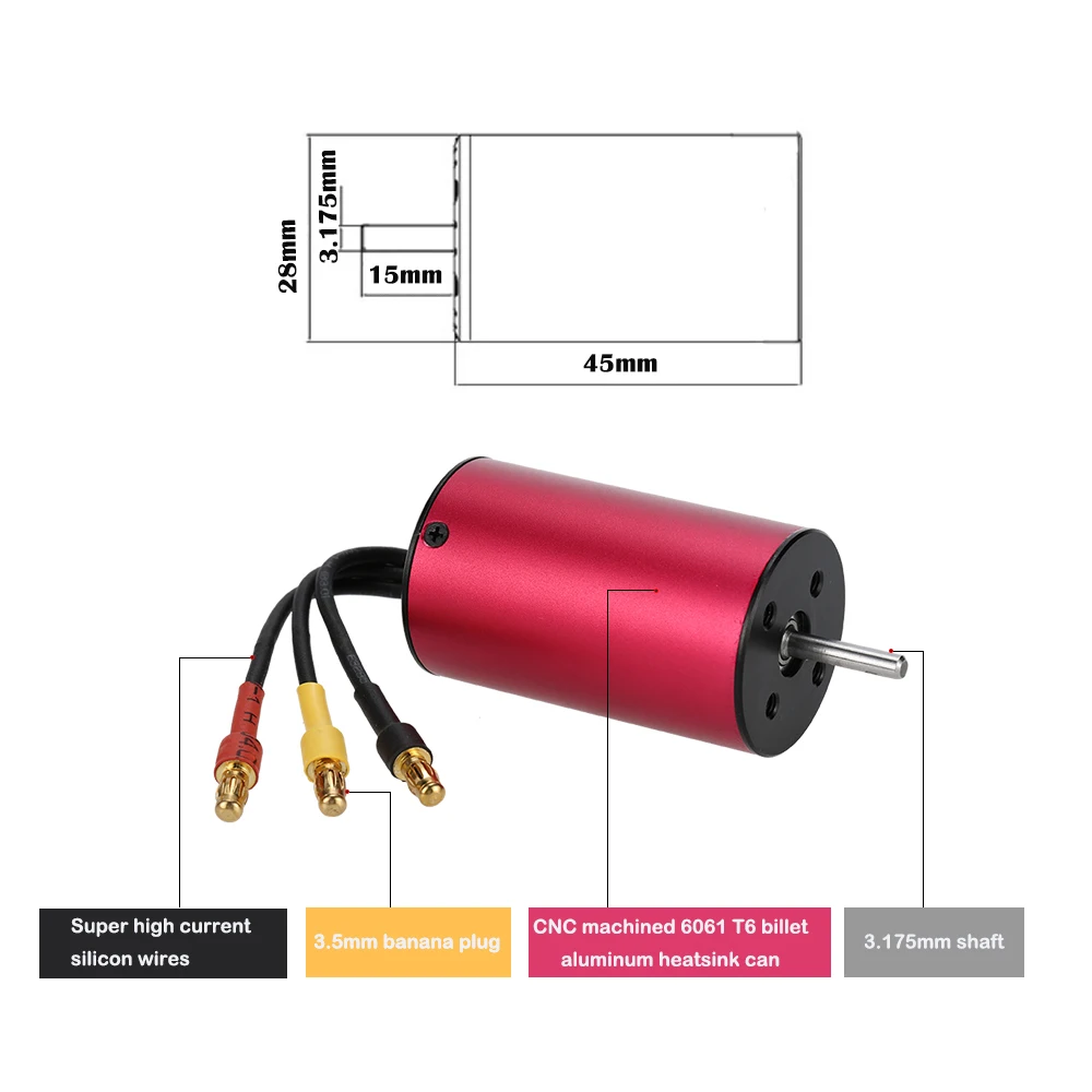 Оригинальный Бессенсорный бесщеточный двигатель GoolRC S2845 3100KV и 35A ESC