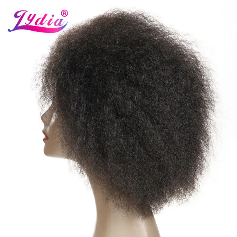 Лидия короткие Искусственные парики ни Синтетические волосы на кружеве парик кудрявый прямо канекалон термостойкие для черный Для женщин афроамериканец Искусственные парики