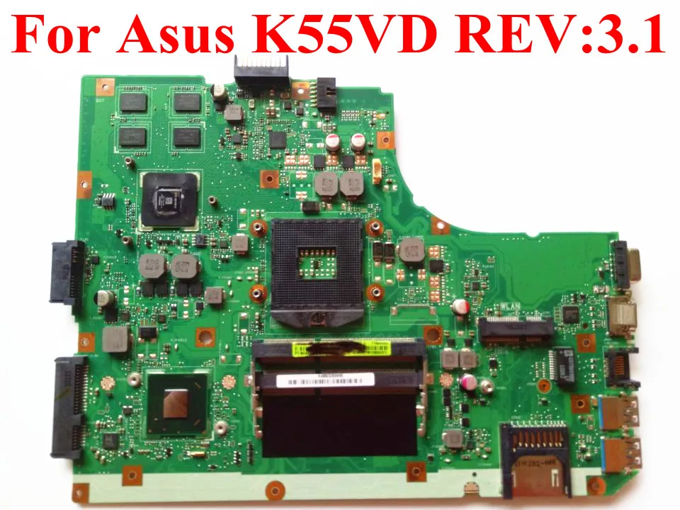 For Asus K55VD REV3.1 DDR3 Laptop Motherboard HM76 chipset 610M 2GB