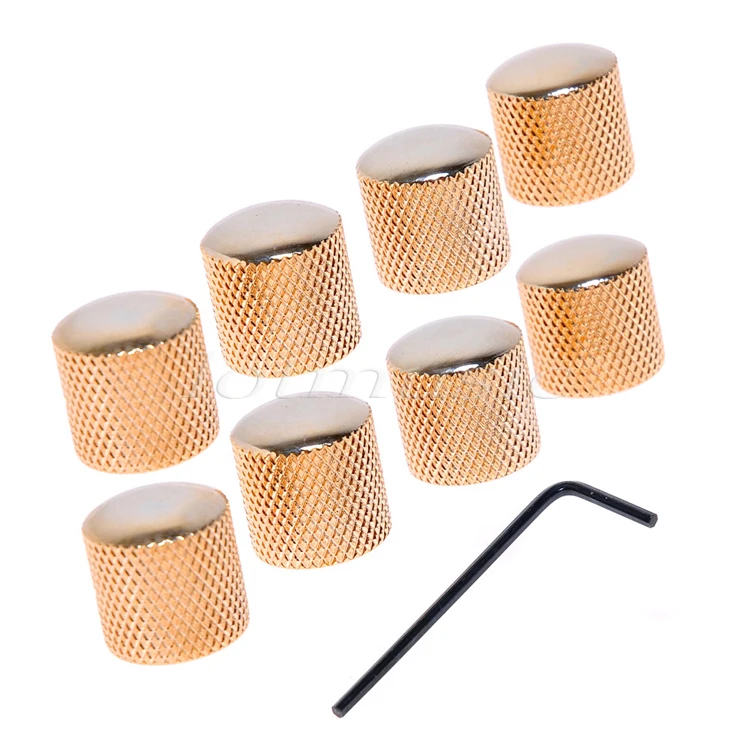

8Pcs Nice Quality Bronze Dome Knob For Guitar Or Bass Replacement Gold W/Screw