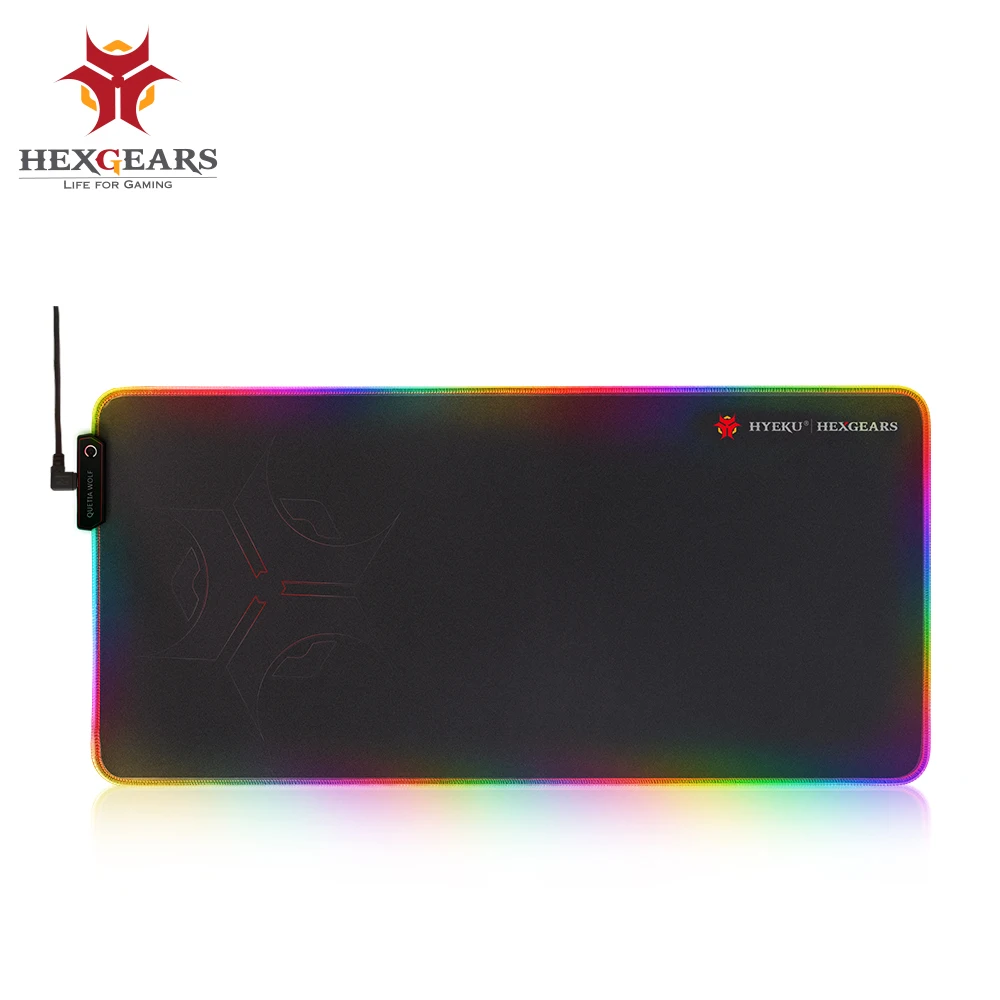 HEXGEARS Led Mouse Pad Large Thicken 780*5*355 mm Knitted Edge 7 Color Rubber Base Big Gaming Gamer Soft Mousepad Mouse Mat