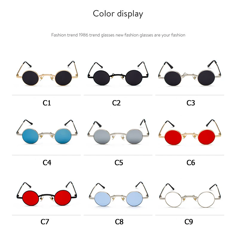 JackJad, модные, готические, в стиле вампира, стимпанк, рок, солнцезащитные очки, винтажные, маленькие, круглые, фирменный дизайн, солнцезащитные очки Oculos De Sol 8019