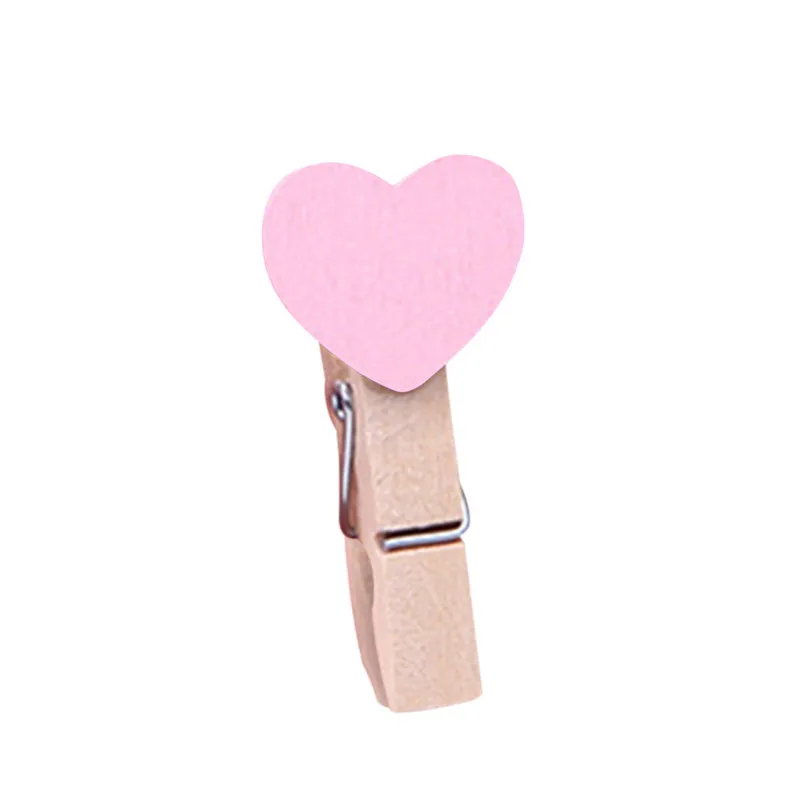 5 Pcs Clips Wall Decor DIY Creative Frame With Mini Colored Heart Clothespins R02 (13)