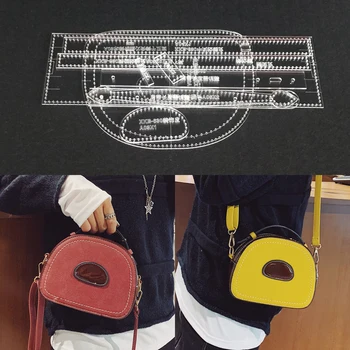 

1set Acrylic Leather Template Handbag Handwork Craft Sewing Pattern DIY Handmade LeatherCraft Tool Accessory 14x18x8cm