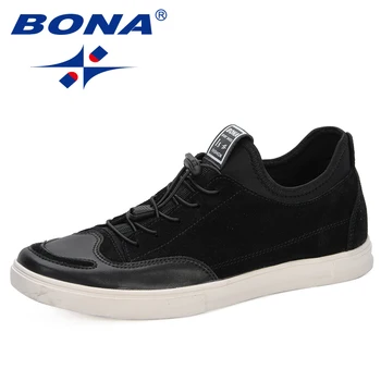 

BONA 2019 New Arrival Spring Autumn Comfortable Casual Shoes Men Suede Leather Men's Lace Up Fashion Style Flats Shoes Trendy