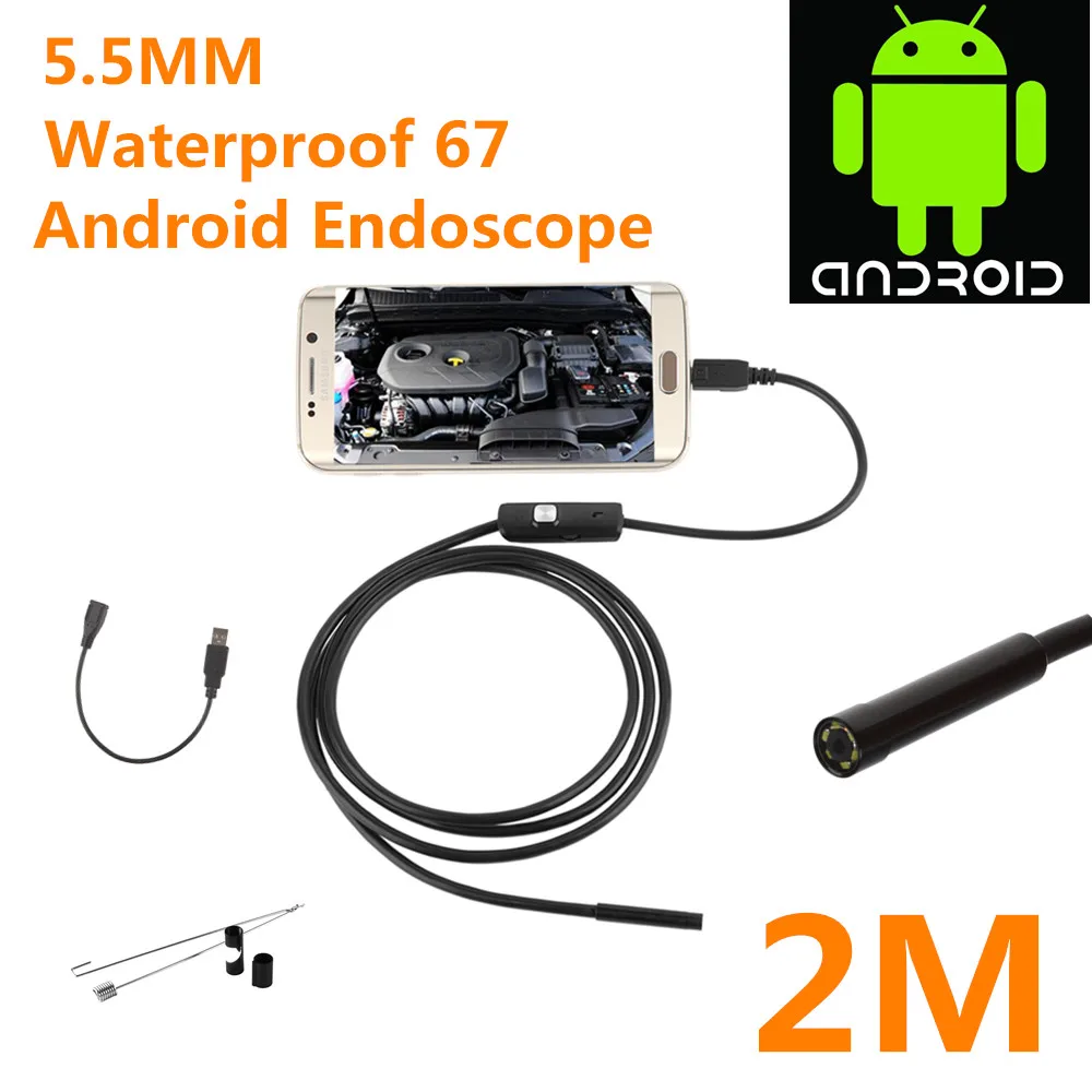 Мини USB камера 7 мм инспекционная труба 1 м 2 м эндоскоп Водонепроницаемая змея трубка с 6 светодиодный бороскоп для Android телефон ПК дропшиппинг