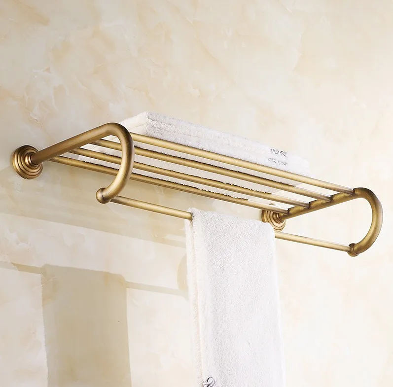 2016 New arrival Fashion Antique Brass Towel Rack , Bathroom Luxury Accessories Towel Bars Shelf
