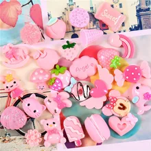 30 шт./пакет Смешанные розовые серии медведь торт из конфет слизи поставки полимерные бусины DIY клей для ломтиков украшения смолы аксессуары