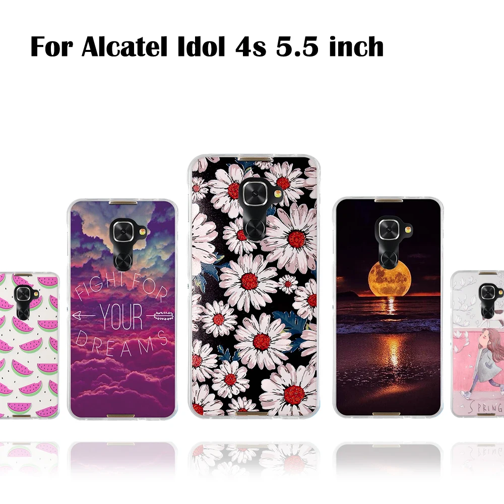 Чехол из ТПУ для Alcatel Idol Мягкий защитный чехол накладка с рисунком 4s Windows 4 Pro OT6070 5