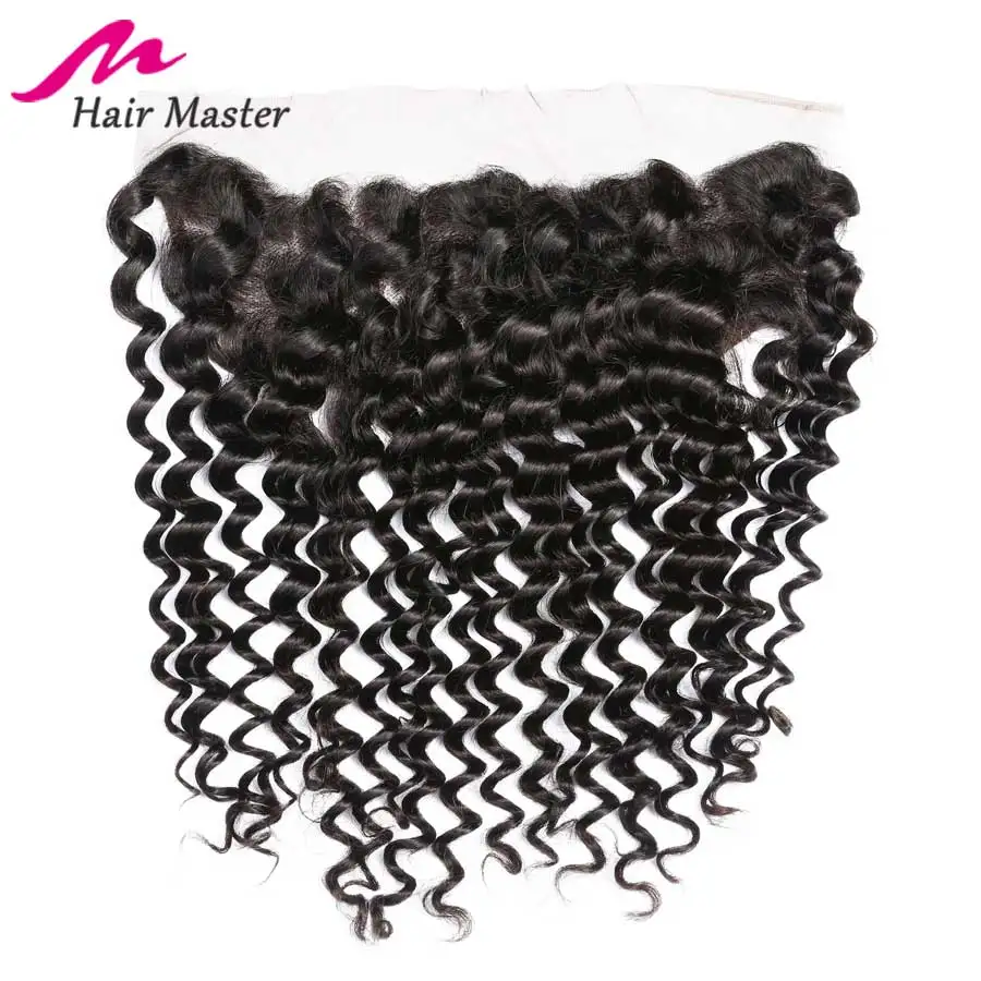 

Brazilian Deep Wave Frontal 8- 22" 13x4 Lace Frontal Closure Remy Human Hair Frontal Pre Plucked Middle Free Part With Baby Hair