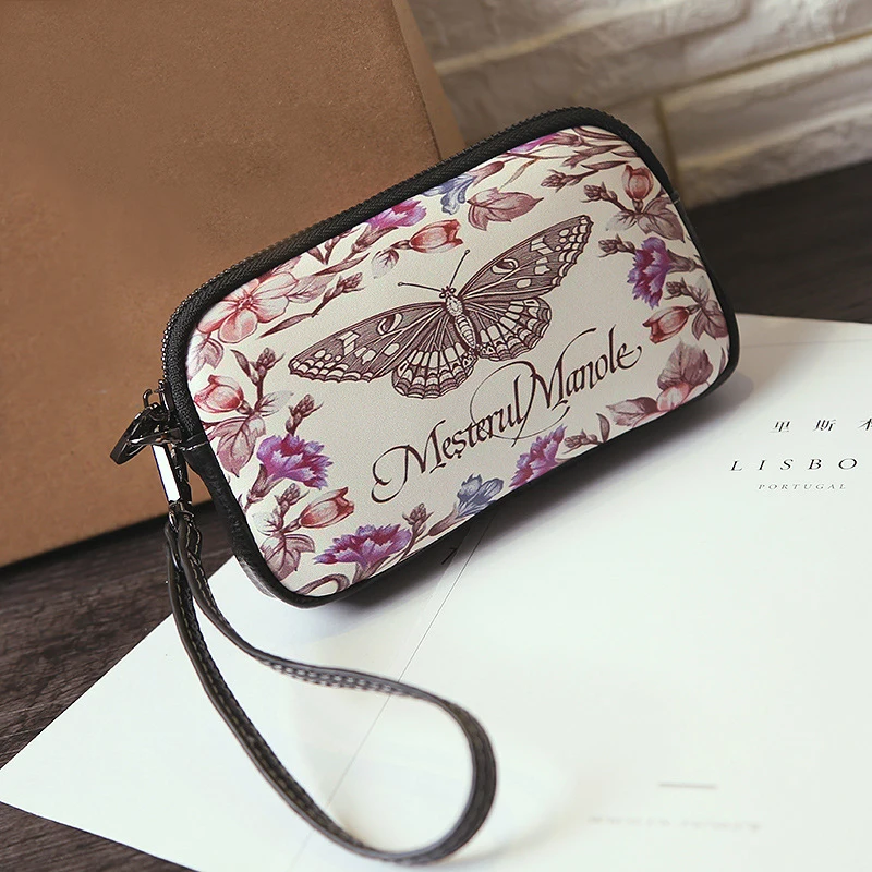 New Style Genuine Leather Makeup Bag Women Clutch Bagin Clutches from Luggage & Bags on