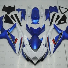 GSX R 600 2008-2010 K8 набор обтекателей 750 2009 зализа Abs GSXR600 08 10 Белый Голубой обтекатель