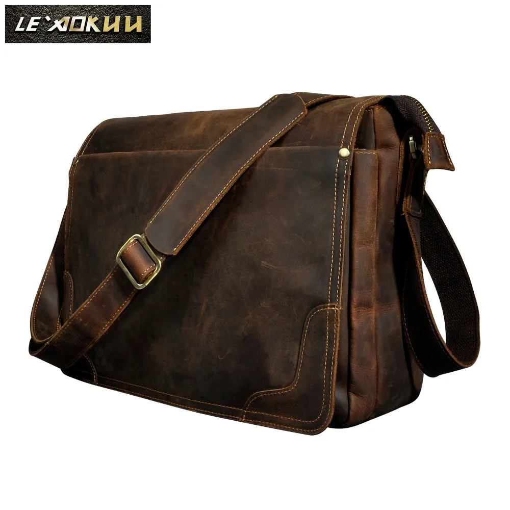 Cena Skóra crazy horse mężczyźni moda na co dzień Laptop Weekend torba na jedno ramię projekt torba messenger crossbody tornister szkolny 2088