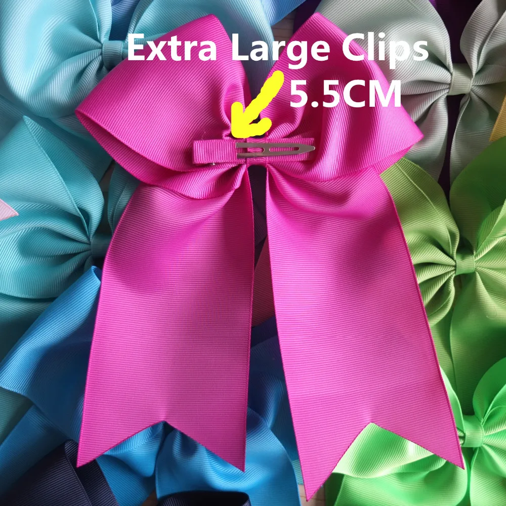 8 بوصة الاحتفال القوس مع مقاطع كبيرة الشعر القوس التشجيع القوس مشبك شعر دبابيس الشعر الطفل في سن المراهقة فتاة النساء الشعر القوس 40 قطعة/الوح...