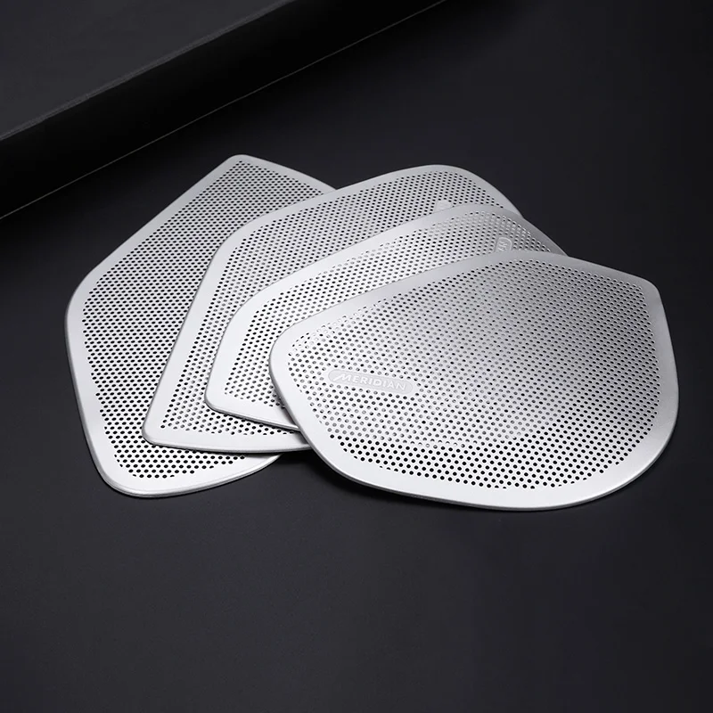 

4pcs/set Car Styling Aluminum Alloy Car Door Speaker Cover Trim Sticker For Jaguar F-Pace f pace 2016-2018