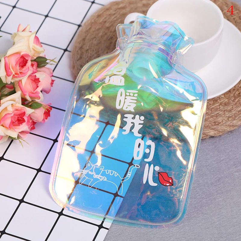 1 шт. креативный кавайный мультяшный лазерный прозрачный ручной согревающий наполняющий водой мешок для горячей воды китайские бутылки с героями мультфильмов - Цвет: N4