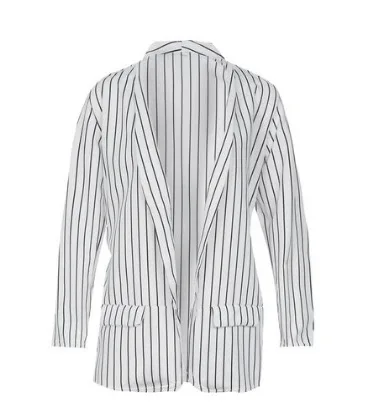 Mr.nut Europe and the United States autumn small suit sexy open long sleeve ladies striped small suit