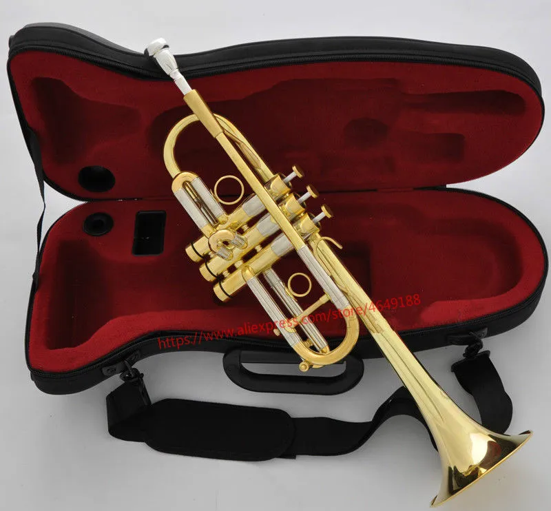 

Professional Gold Heavy C Trumpet Horn Monel Valve 5'' Bell With Case