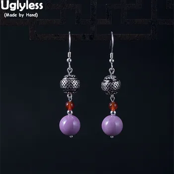 

Uglyless 100% Real 925 Sterling Silver Balls Ethnic Vintage Earrings for Women Mica Balls Dangle Earrings Thai Silver Brincos