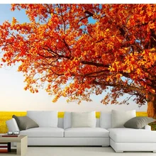 Обои 3D стереоскопического осень солнце дерево фото обои на заказ обои ТВ установка стена гостиной диван