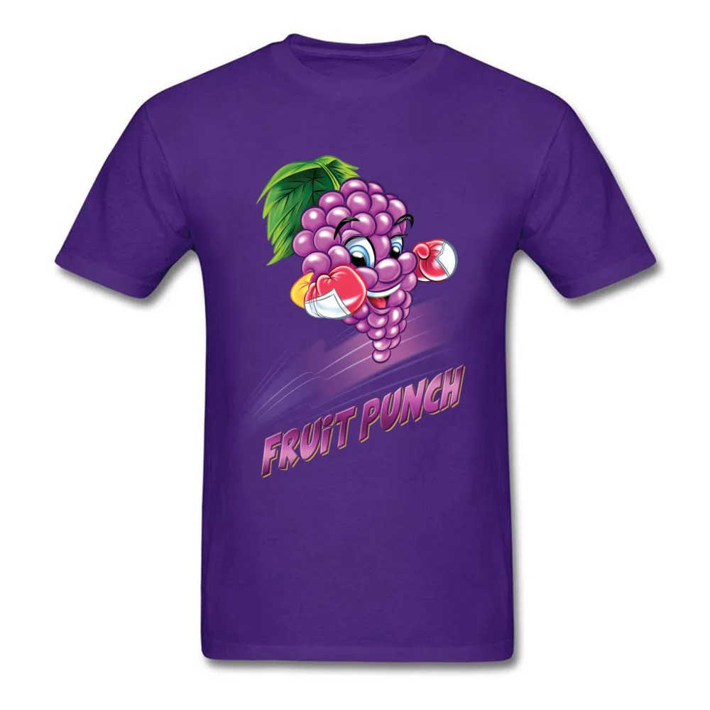 Fruit Punch Punny Custom Tees Short Sleeve for Men 100% Cotton Fabric ostern Day O Neck T Shirts Funny Tshirts Fashionable Fruit Punch Punny purple