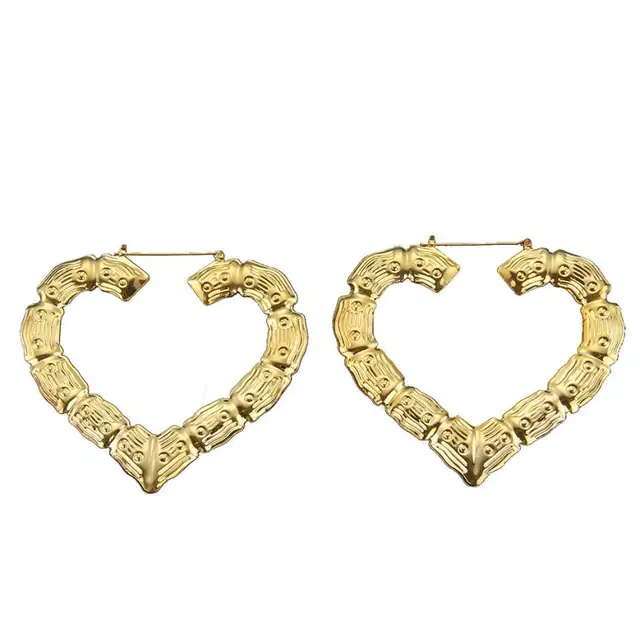 Large Bamboo Earrings 2017 ladies fashion Hip Hop Gold and Silver ... Large Bamboo Earrings 2017 ladies fashion Hip Hop Gold and Silver ...