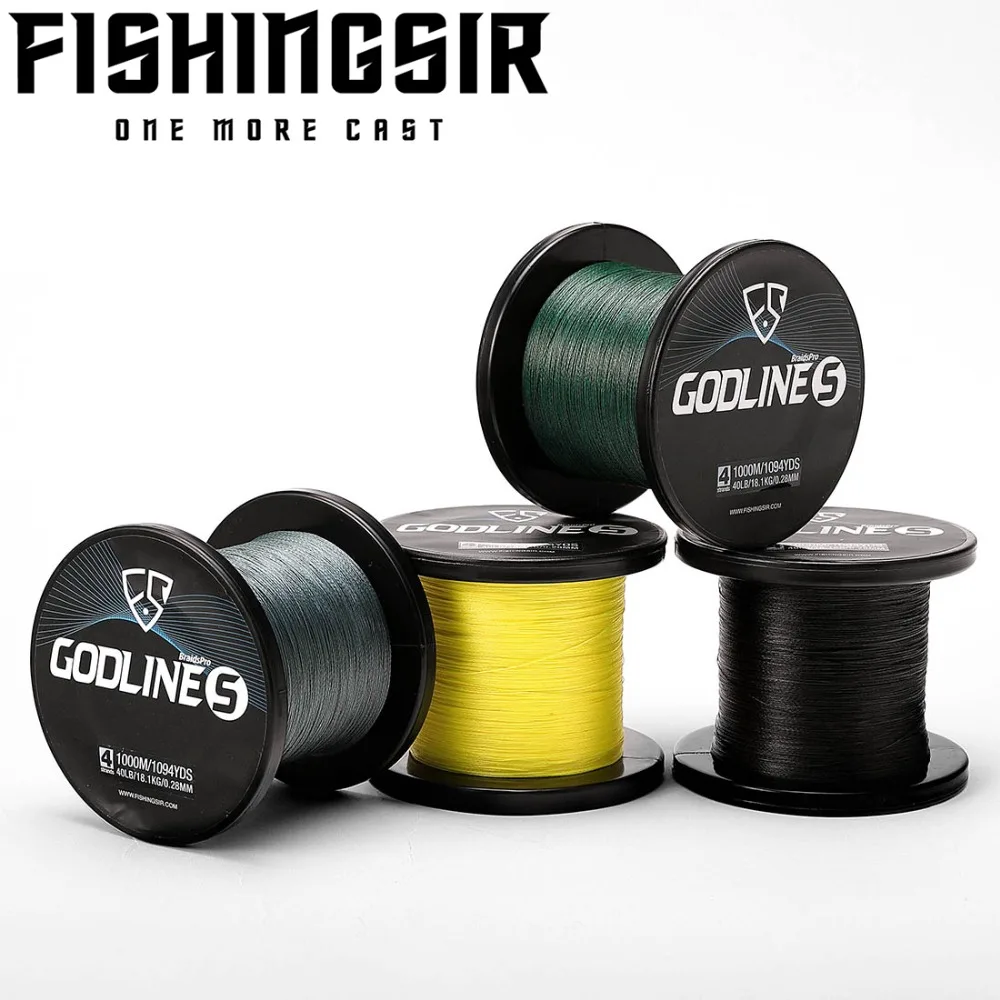 

FISHINGSIR GODLINE S 1000M Fishing Line 8-60LB Braided Line Smooth Multifilament PE Fishing Line for Saltwater peche carpe