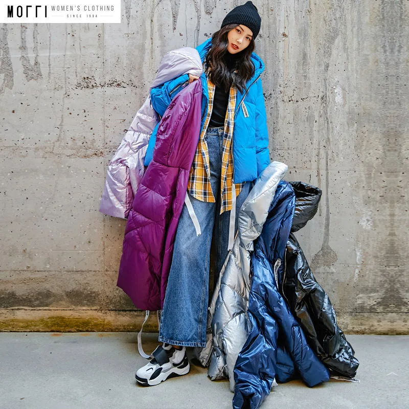 

2018 Winter New Parka Silver Jacket Women Hooded Warm Thick Cotton-padded Clothes Women Cotton Cotton Padded Coat 1938