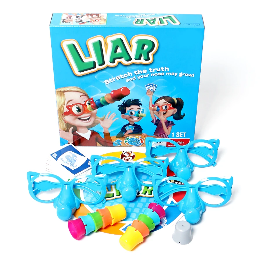 

Fun Liar Board Game, Stretch The Truth, Your Nose May Grow, 2-4 Players Includes Funny Glasses The Whole Family Will Enjoy