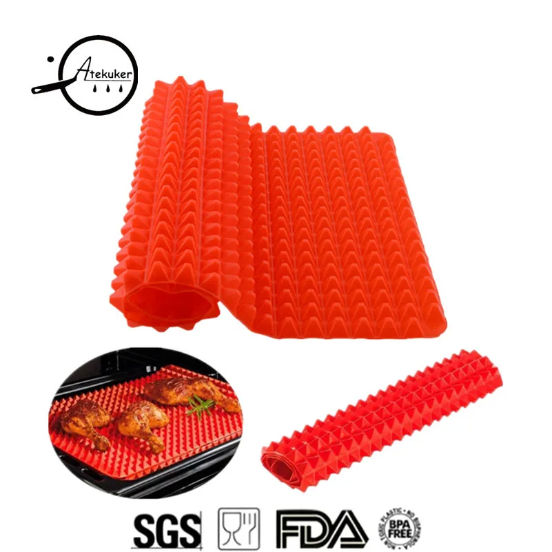 Atekuker Silicone Mat For Kitchen Oven Roasting Mat Silicone BBQ Baking Sheet Cooking Tools Pot