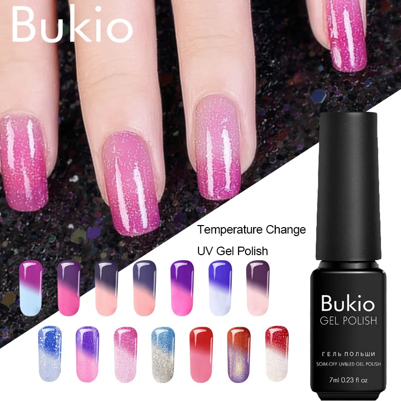 

Bukio Fashion 1pcs Nail Polish Temperature Change Color Nail Gel Lacquer Lasting Decorations Nail Art Varnish Uv Lamp Manicure