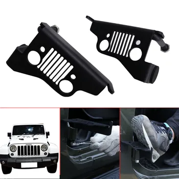 

Black Steel Front Foot Pegs For Jeep Face Style For Jeep Wrangler JK 2007 - 2016 Car Accessiose //