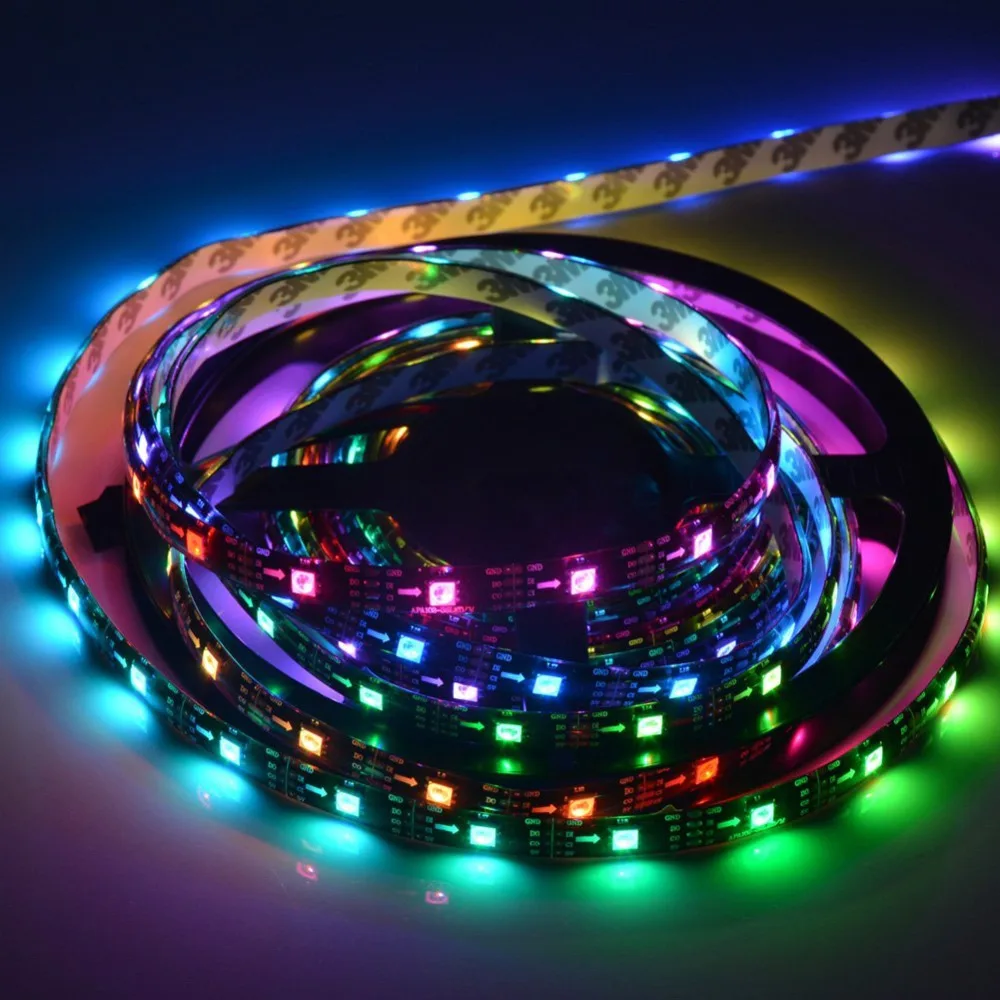 Mokungit 20 м 4X5 м apa102-c 36leds/M 5050 RGB индивидуально адресуемых 180 пикселей волшебный Цвет светодиодные ленты DC5V белый черный pcb