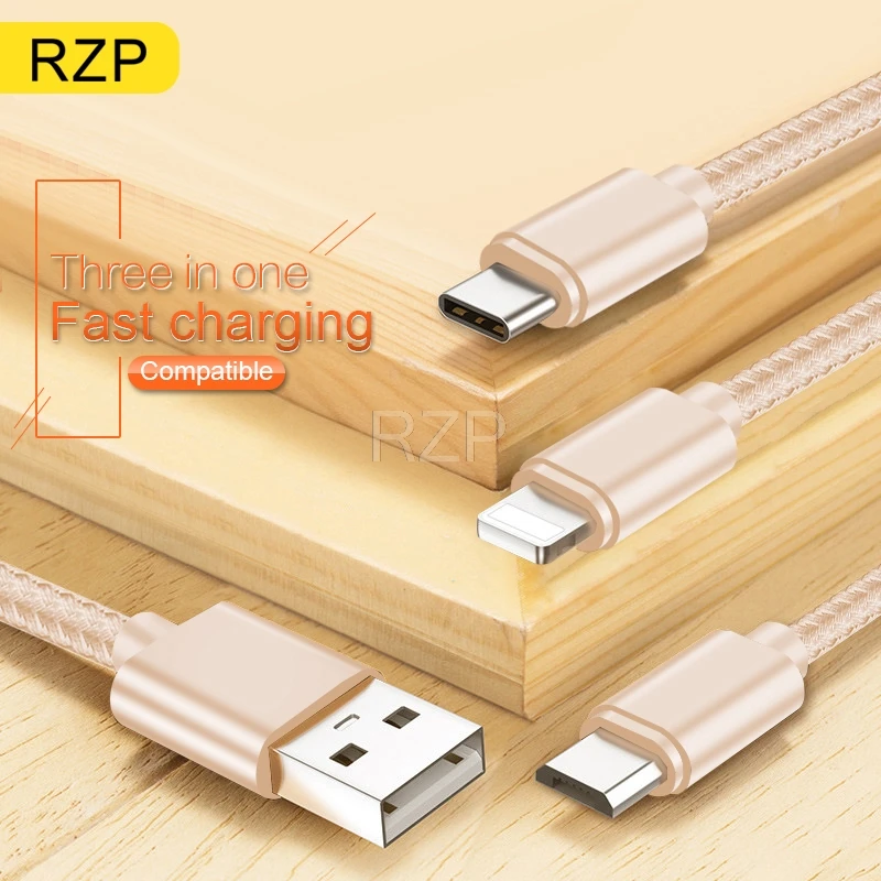 RZP 2A 1,2 m быстрый type-C Micro usb кабель для зарядки для iPhone type-C V8 samsung Android USB кабель для зарядки Micro данных Шнур для зарядного устройства