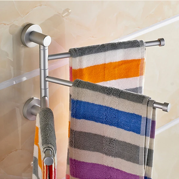New 3 Arms 360 Degree Rotating Towel Bars Aluminium Wall Mounted New 3 Arms 360 Degree Rotating Towel Bars Aluminium Wall Mounted Bathroom Rail Rack Bath