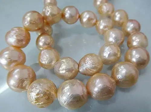 

Jewelry 00907 12-14MM AUSTRALIAN SOUTH SEA GENUINE GOLDEN PINK NUCLEAR PEARL