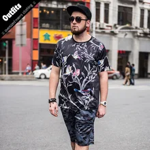 Летняя дышащая мужская Свободная футболка быстросохнущая футболка с коротким рукавом мужской брендовый спортивный костюм для активного отдыха на каждый день комплект из 2 предметов 6XL