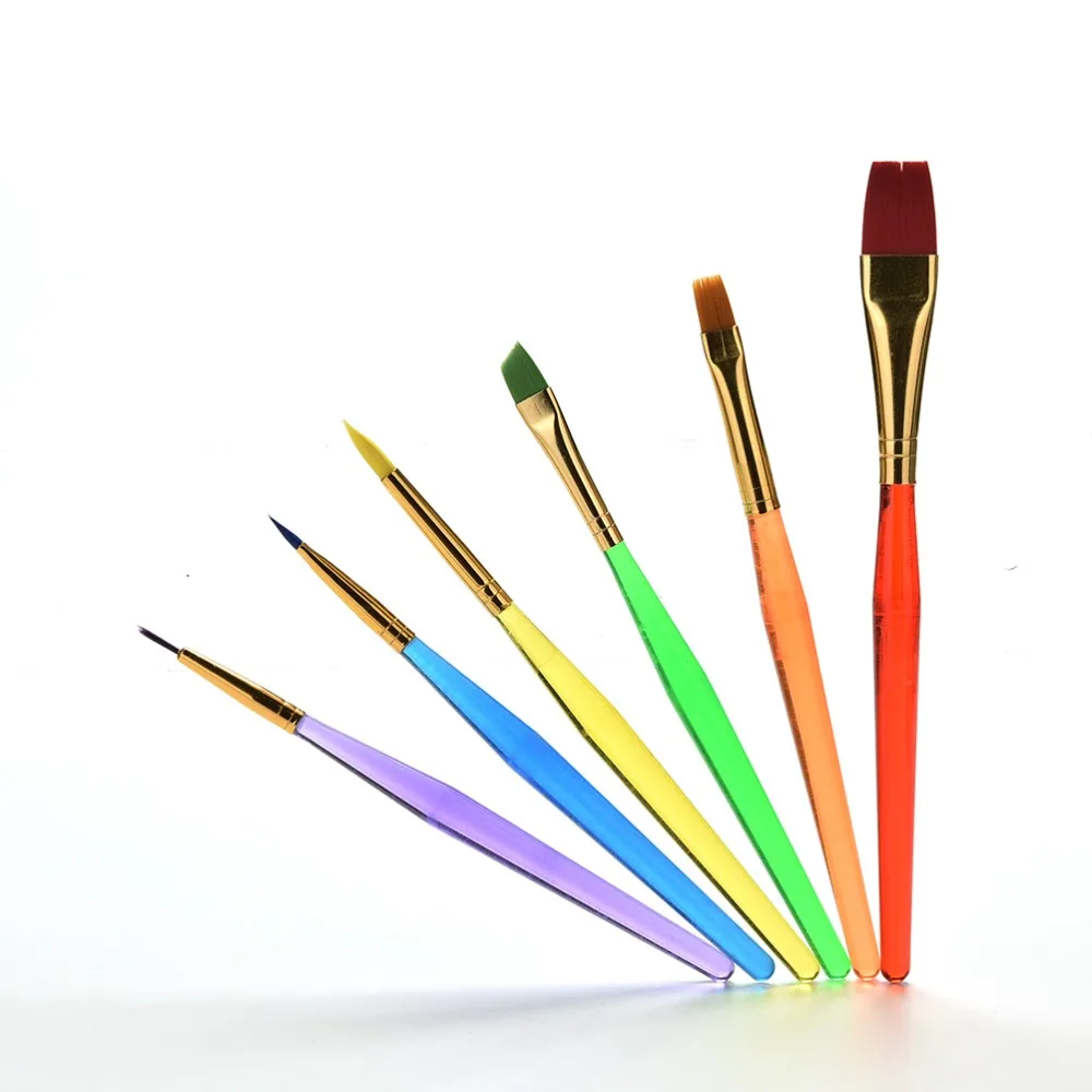 6 шт./партия Обучающие Детские акварельные краски для рисования детский сад ремесла нейлоновая ручка кисти отличные кисти для рисования игрушка для рукоделия