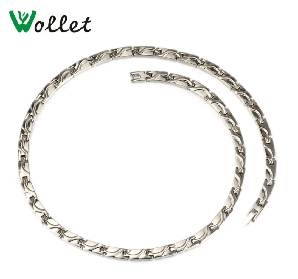 Wollet Jewelry Pure Titanium Bio Necklace Women Silver Color Healing Energy Health Care