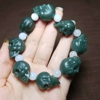 

Xinjiang Hetian yu skull bracelet