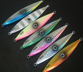 

5PCS Deep sea Fishing Lure Metal Jig Jigging Jigbait Slice Lure spoon Treble Hook Spinner baits 40g 60g 80g 120g 150g 200g 250g