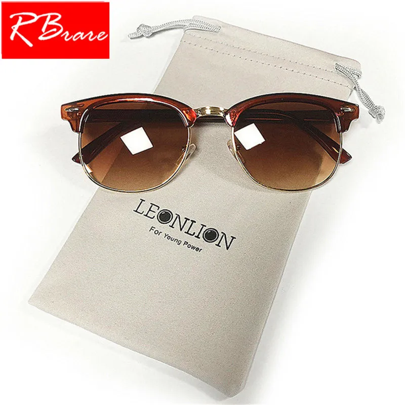 

RBRARE Polarized Semi-Rimless Sunglasses Women/Men Classic Vintage Oculos De Sol Gafas Retro Brand Designer Sun Glasses