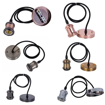 

Vintage E27 Aluminum Retro Antique Lamp Base Holder Screw Aluminum Shell E27 E26 Bulb Light Screw Socket 6 Colors
