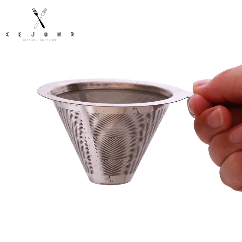 XEJONR 2018 الزجاج القهوة مرشحات الفولاذ المقاوم للصدأ تصفية مكافحة السمط سيليكون مقبض Coffeeware إسبرسو 400 ملليلتر مكافحة الحرارة الزجاج