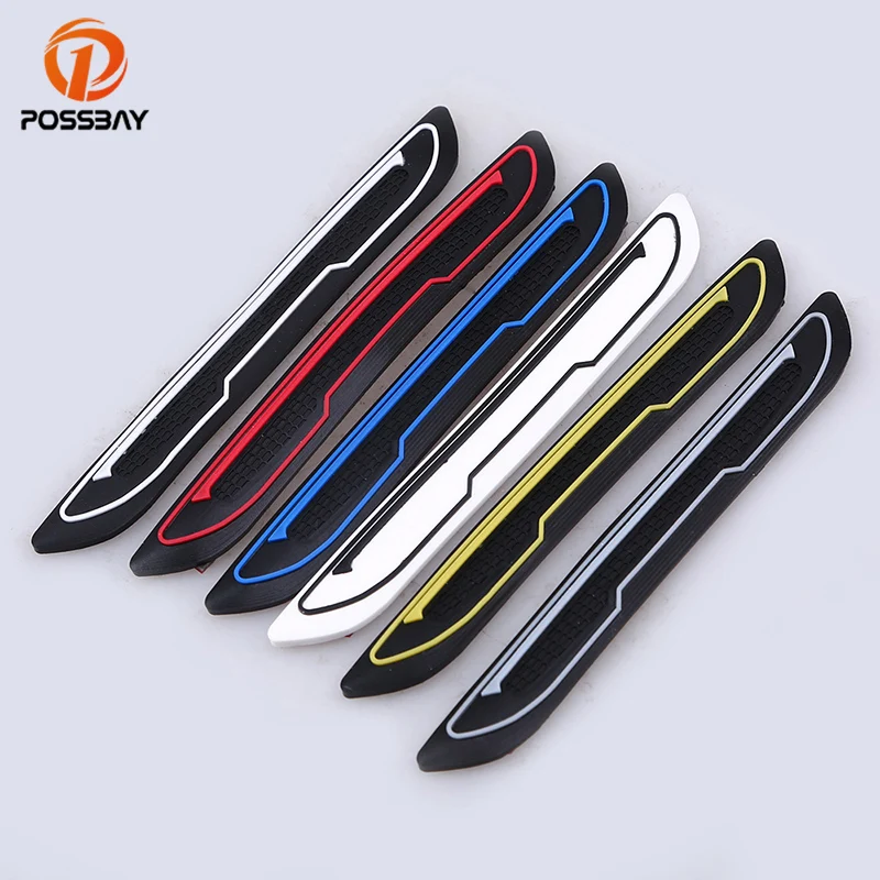 

POSSBAY Car Door Protector Bumper Anti Scratch Bar Auto Rubber Mouldings Universal Front Rear Door Protection Stickers