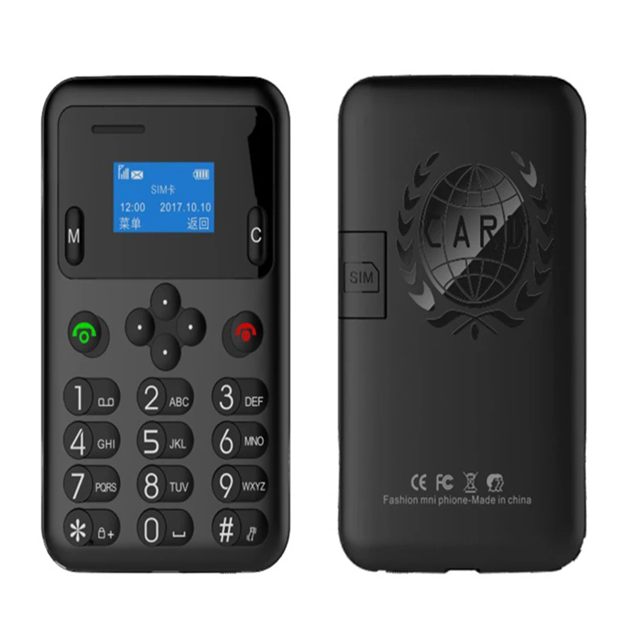 

AEKU A6 MINI Credit Card Mobile Phone 0.96Inch Small Screen Pocket Mini Cellphone Dual Band Ultra Thin Telephone PK M5 C6
