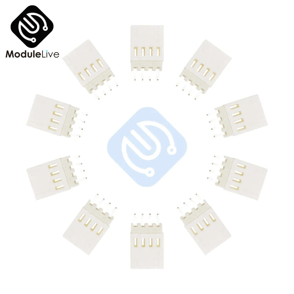 

4Pin 4 Pins 10PCS KF2510-4P KF2510 4P 2.54mm Pitch Terminal Housing Pin Header Connectors Adaptor Kits 2.54 mm